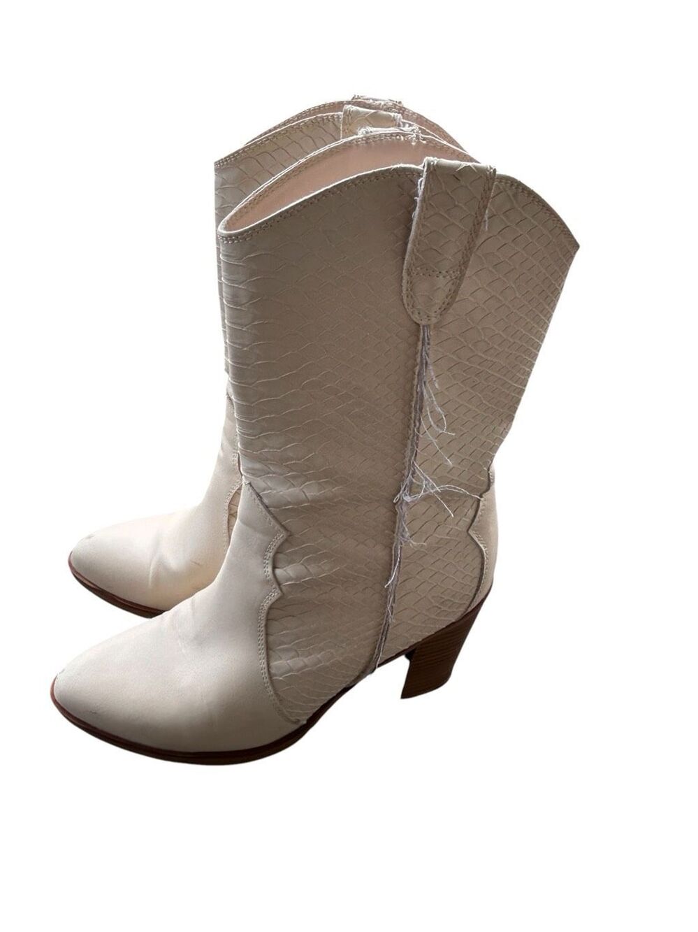 MIA Women’s Raylyn Western Boots Cream Faux SnakeskinSize 8
